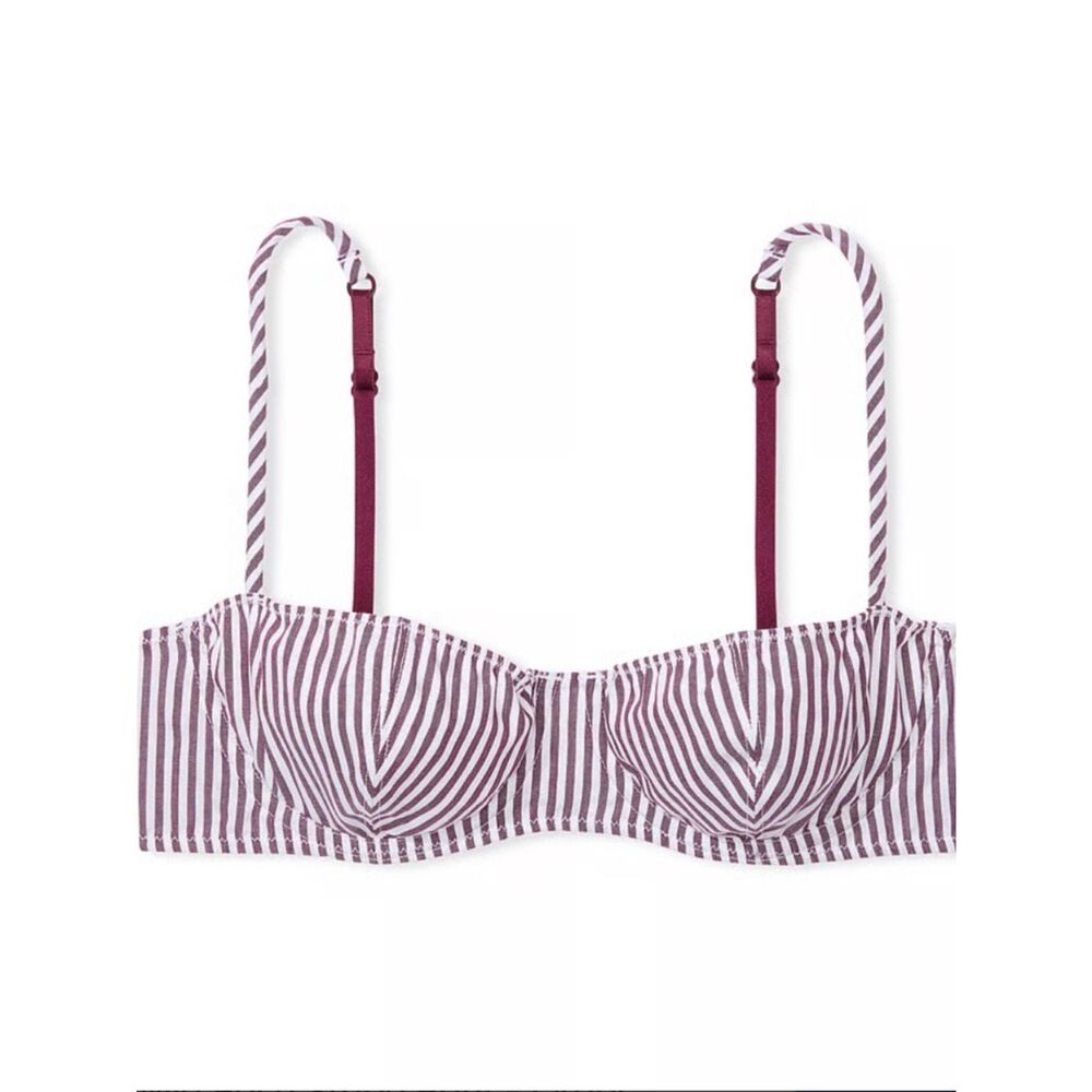 NWT PINK Victoria’s Secret Striped Underwire Balconette Bra - Wild Rose Stripe